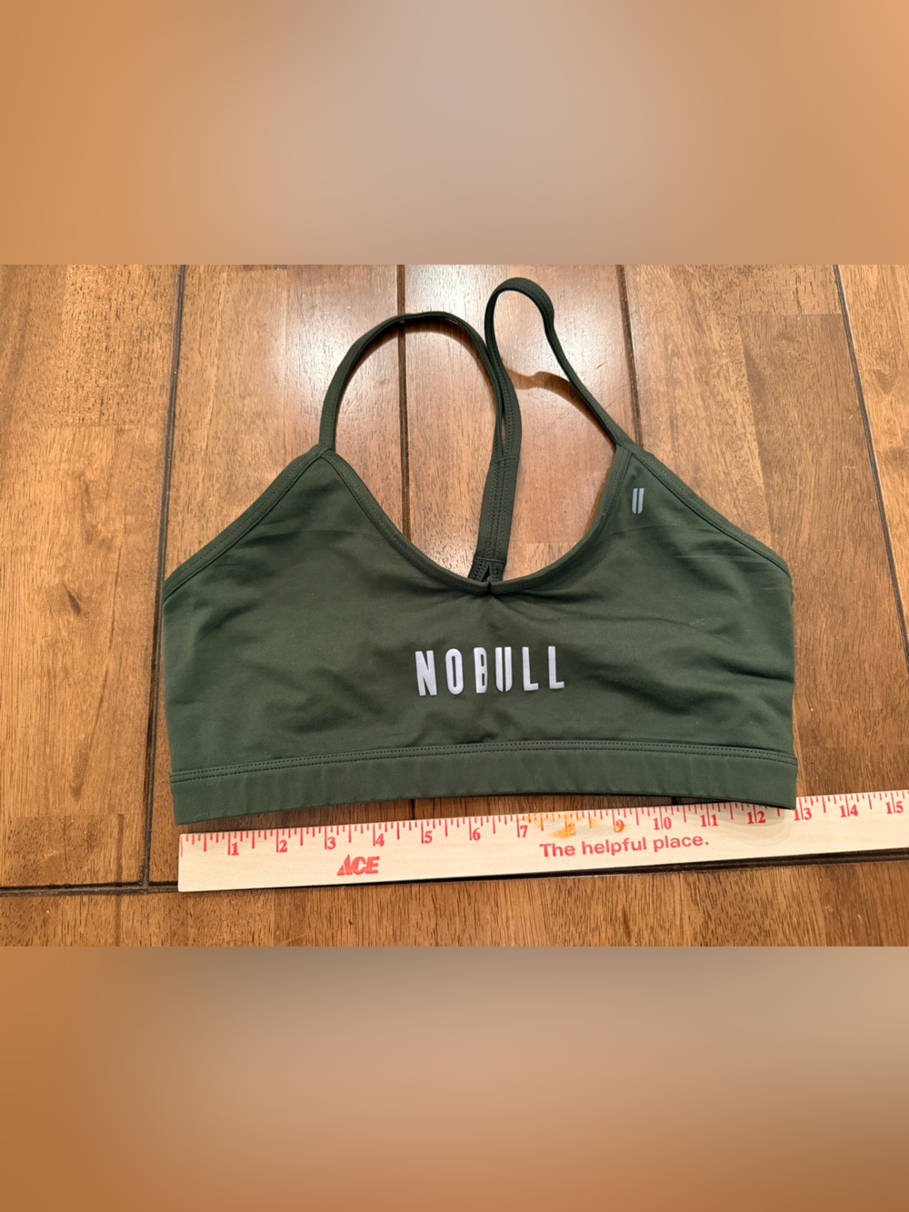 NOBULL Olive Green Athletic Sports Bra Racerback Workout Fitness Top Medium
